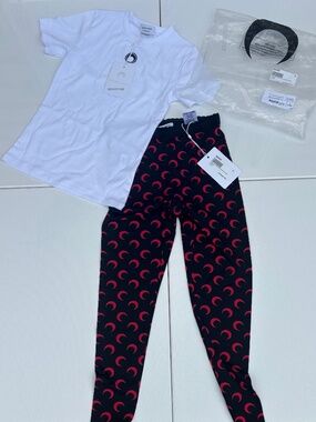 NWT Marine Serre Miniature Girls 8Y Moon Logo T-Shirt Leggings Set